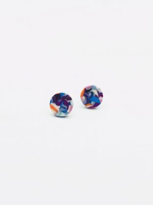 SOME Earring Round RESIN Stud RAINBOW