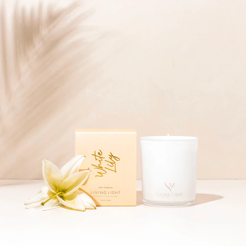 Living Light candle Large WHITE LILLY