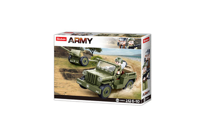 SLUBAN Army WW2 Willys Jeep 143 piece