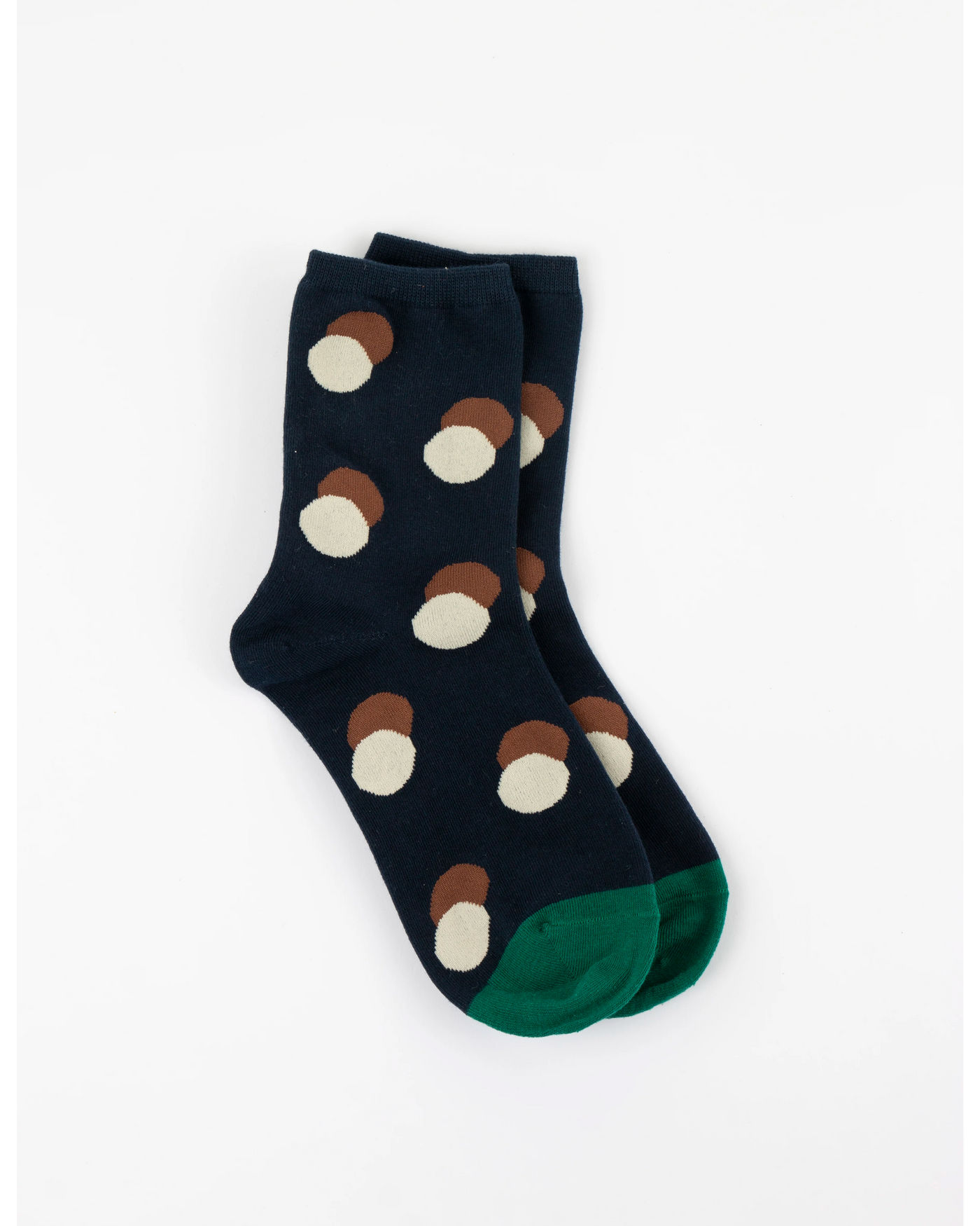 Stella & Gemma Socks Navy With Cream & Brown Dots