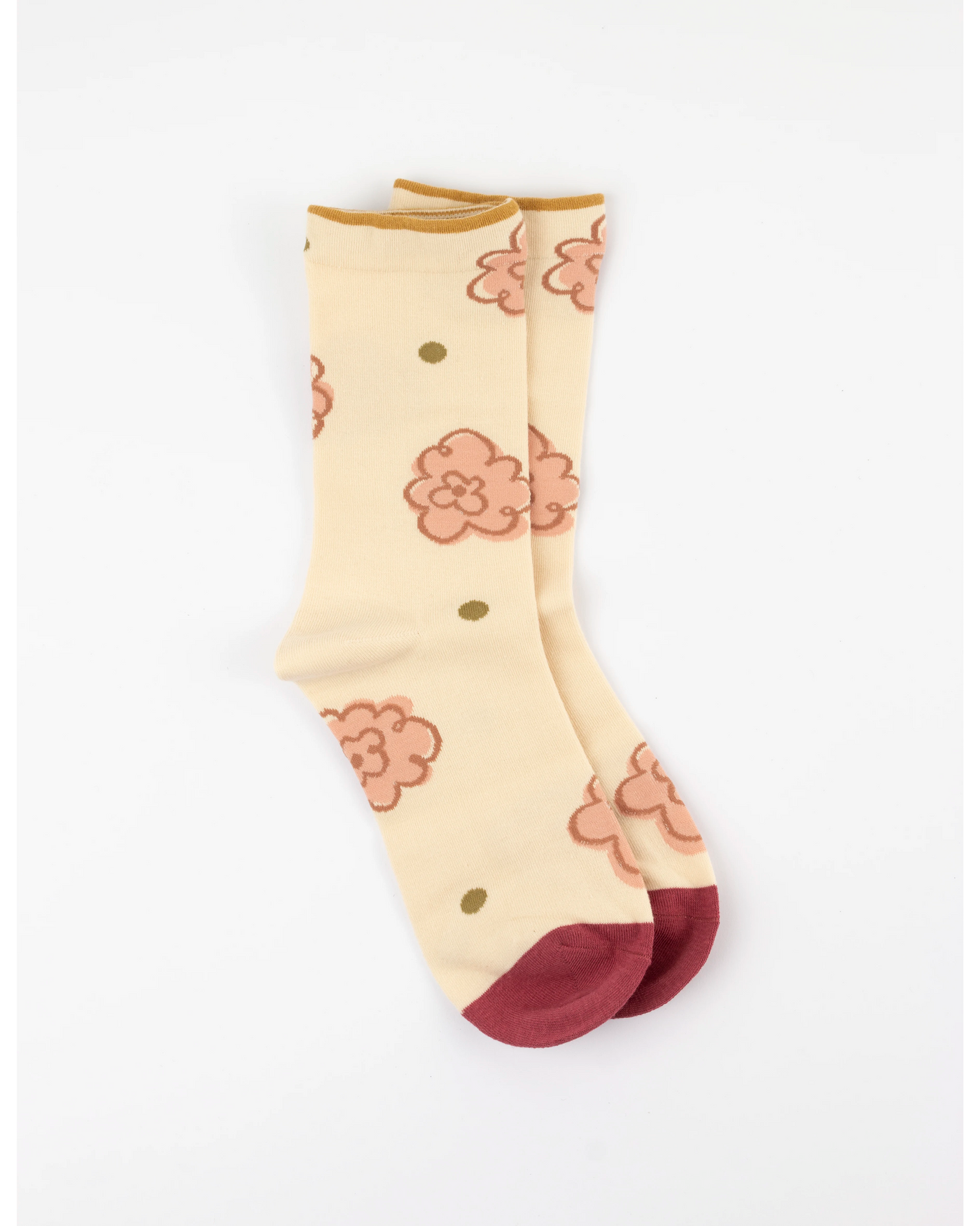 Stella & Gemma Socks Cream Pink Bloom flowers