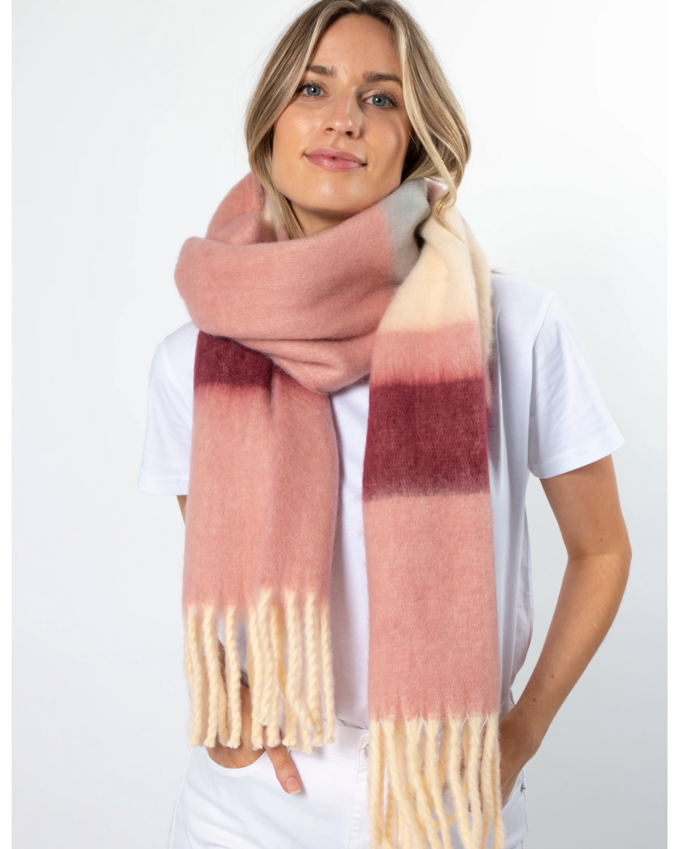 Stella & Gemma Scarf Blanket Shades Of Pink