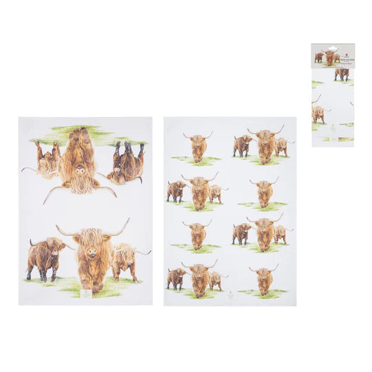 Highland Herd Tea Towel 2 pack