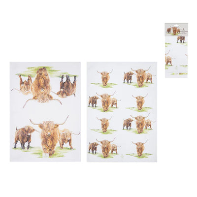 Highland Herd Tea Towel 2 pack