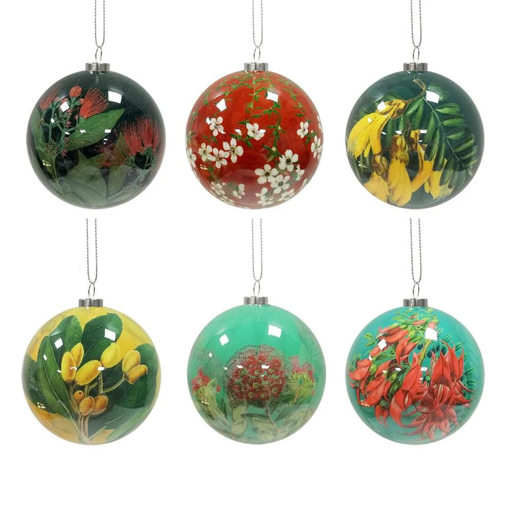 NZ FLOWER  christmas decorations BAUBLES