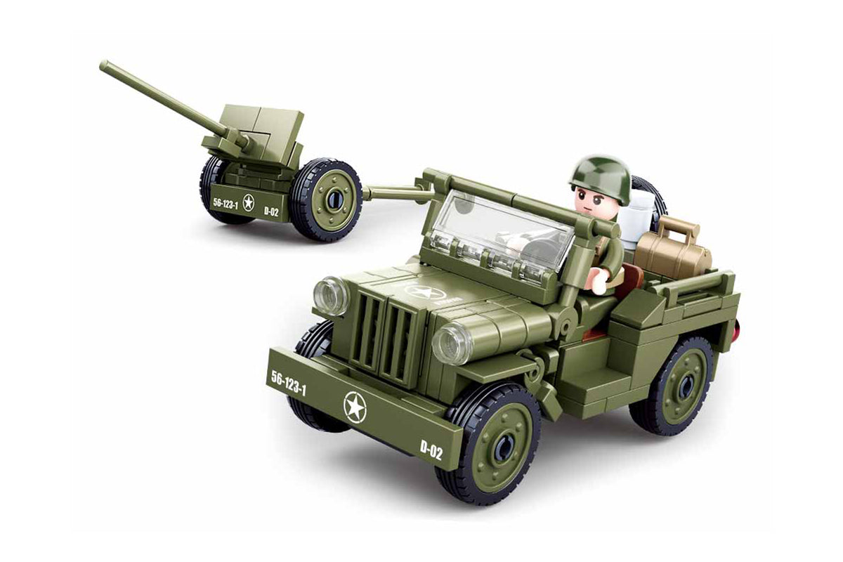 SLUBAN Army WW2 Willys Jeep 143 piece