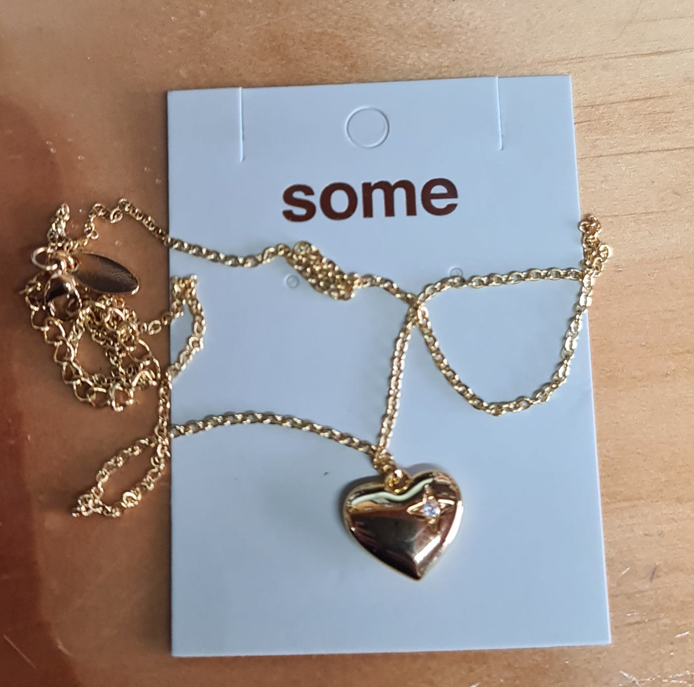 SOME Necklace Heart GOLD with diamante