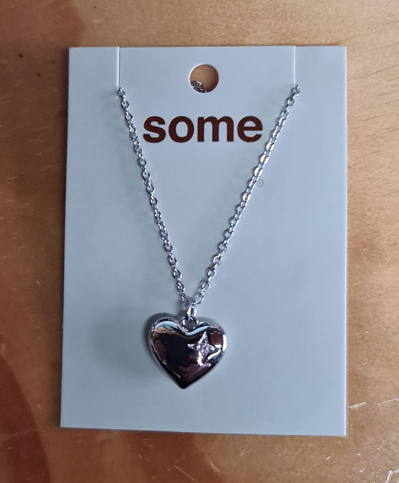 SOME Necklace Heart Silver with diamante