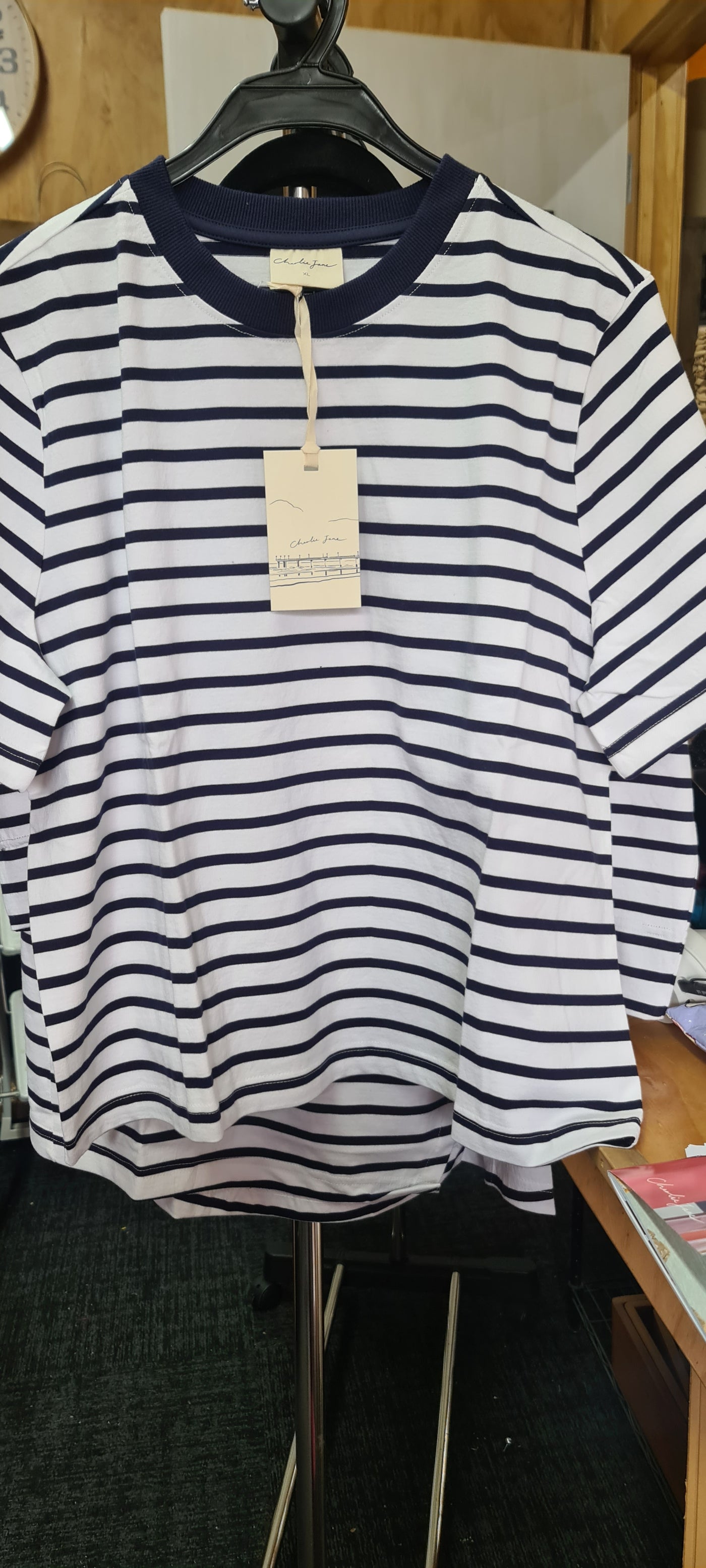 Charlie Jane HEATHCOTE TEE white navy