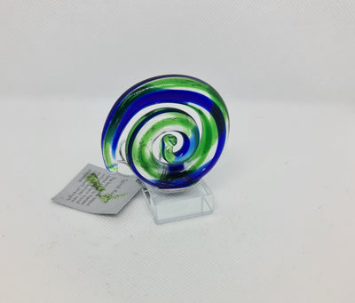 Glass MINI KORU SPIRAL GREEN BLUE