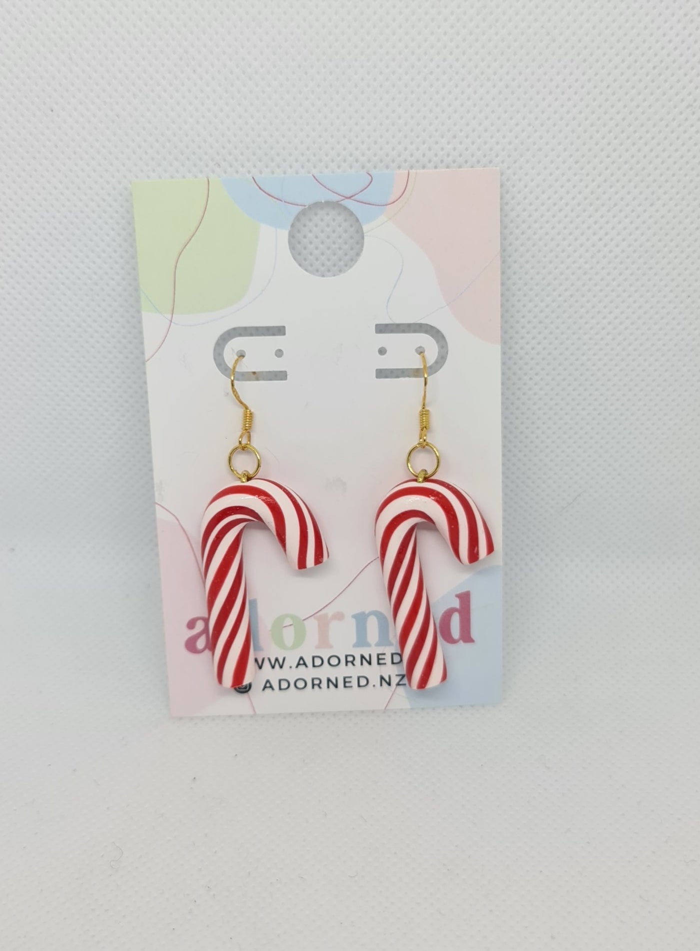 Xmas Earring Candy Cane RED