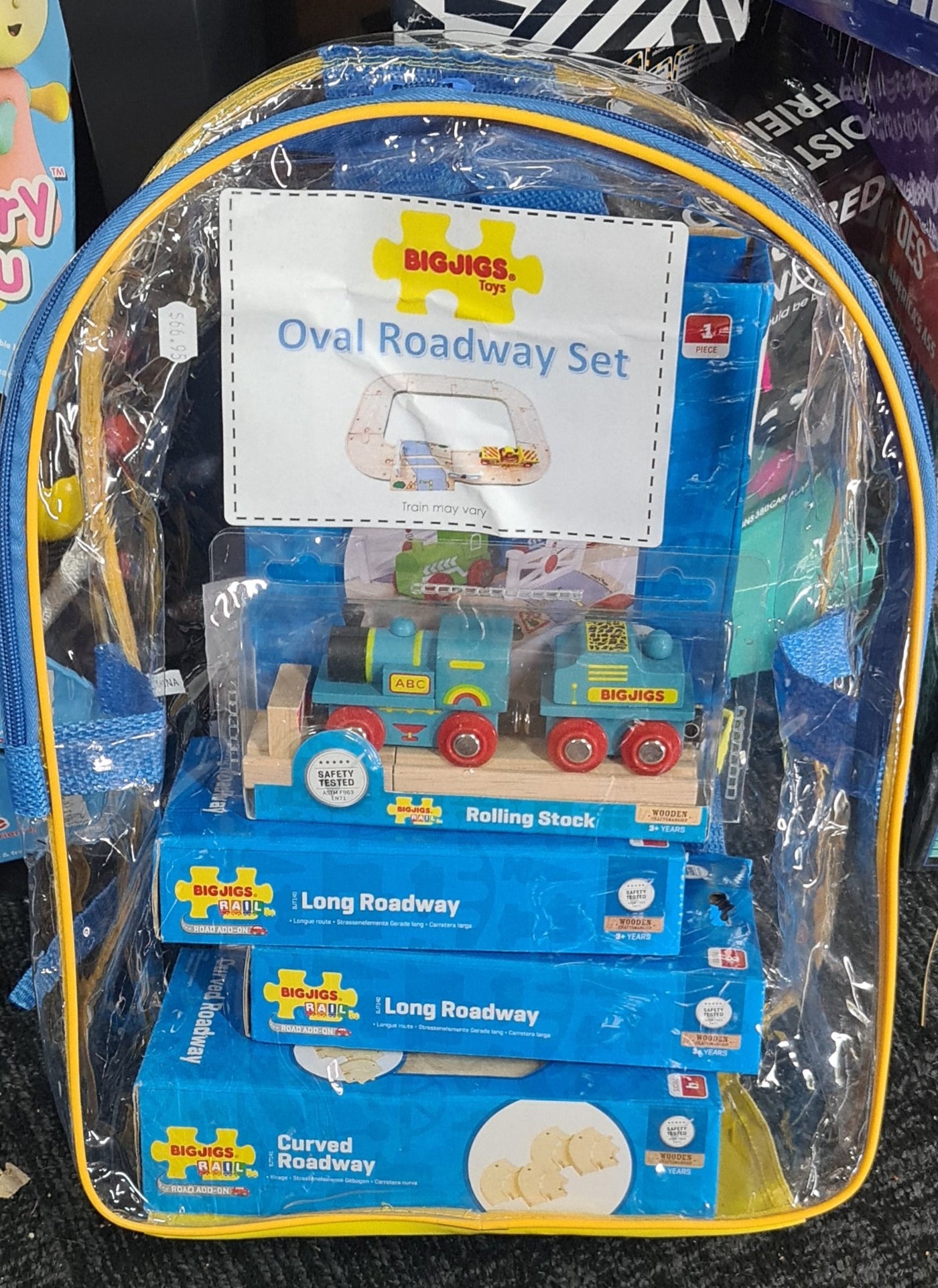 Oval ROADWAY Set in a Bag Blue Train