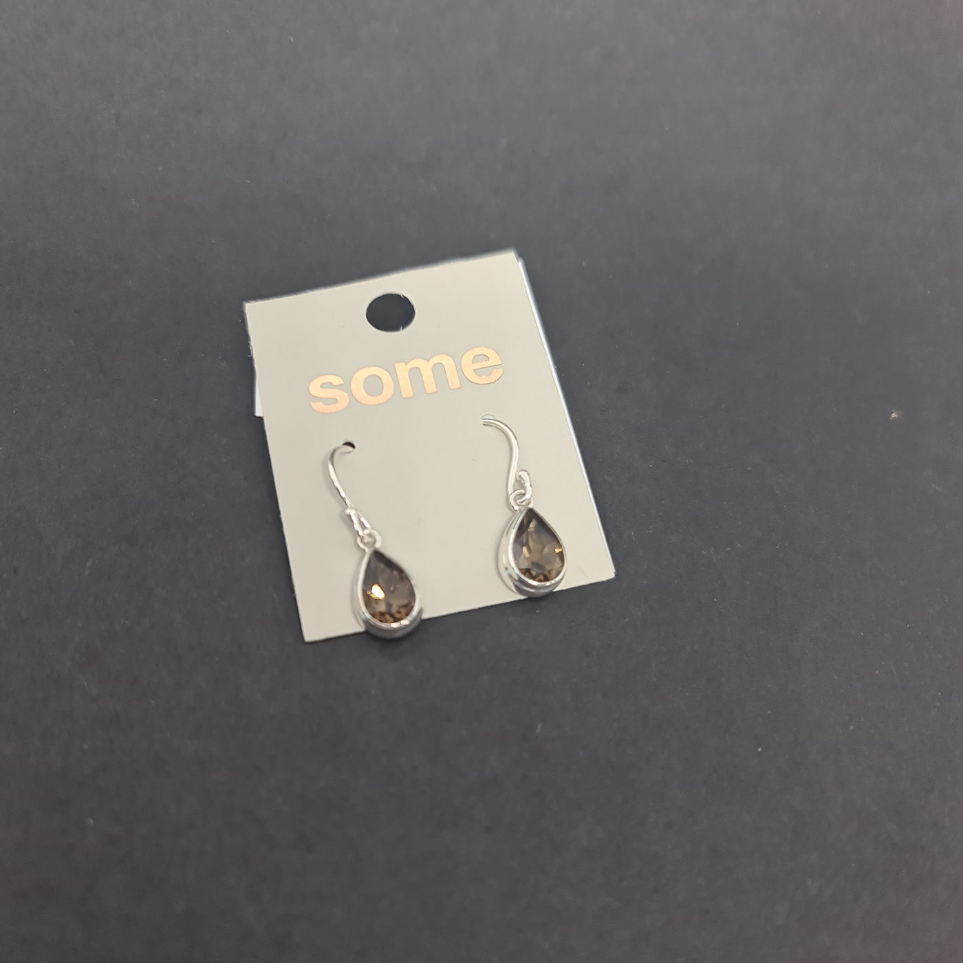 SOME Earring TEARDROP SMOKEY QUARTZ