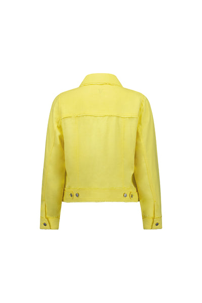 Vassalli Jacket Linen With Frayed seams Lemon