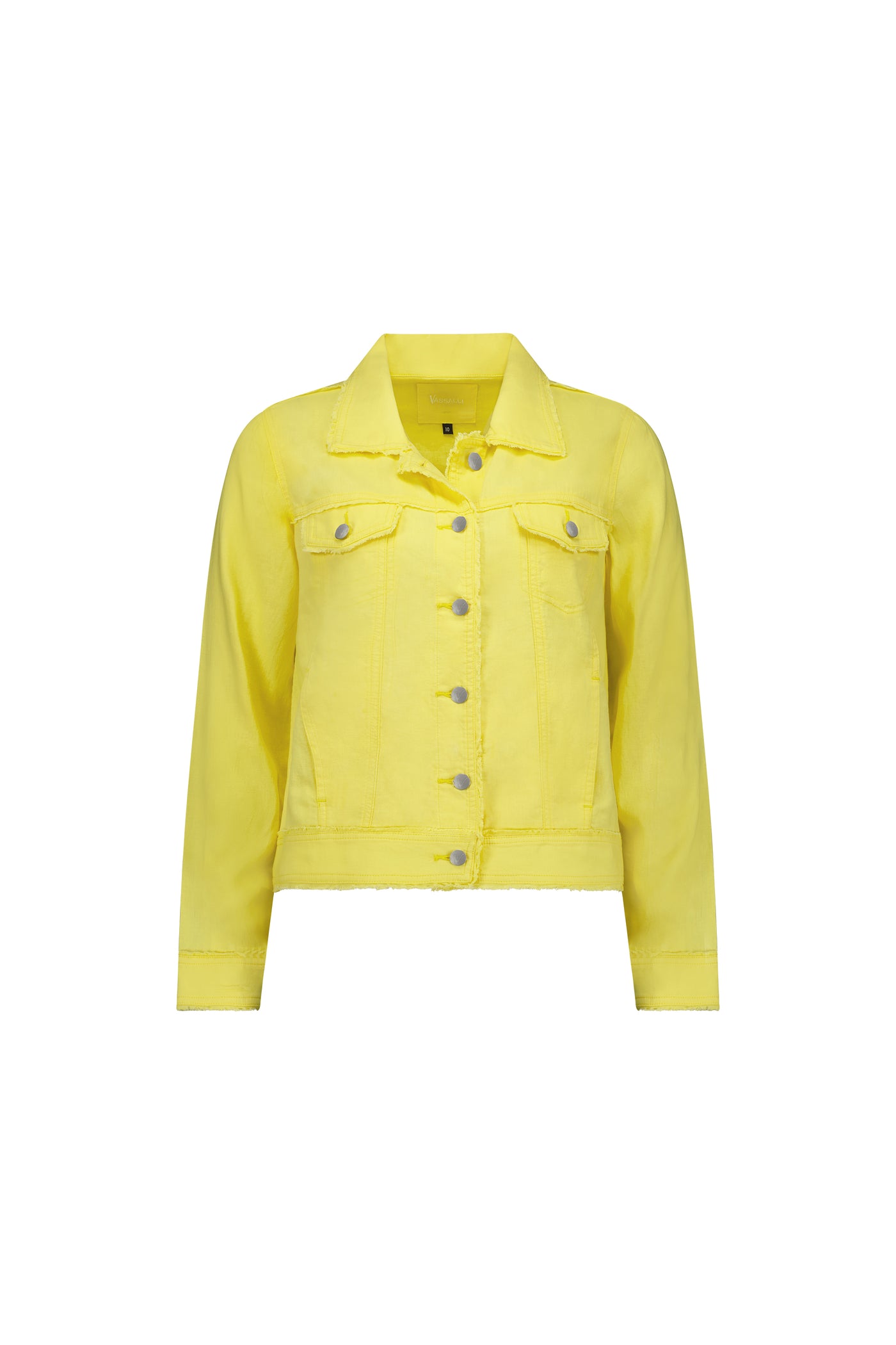 Vassalli Jacket Linen With Frayed seams Lemon