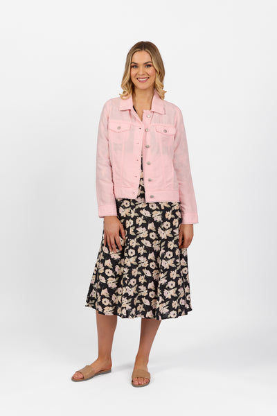 Vassalli Jacket Linen With Frayed seams  Light Pink