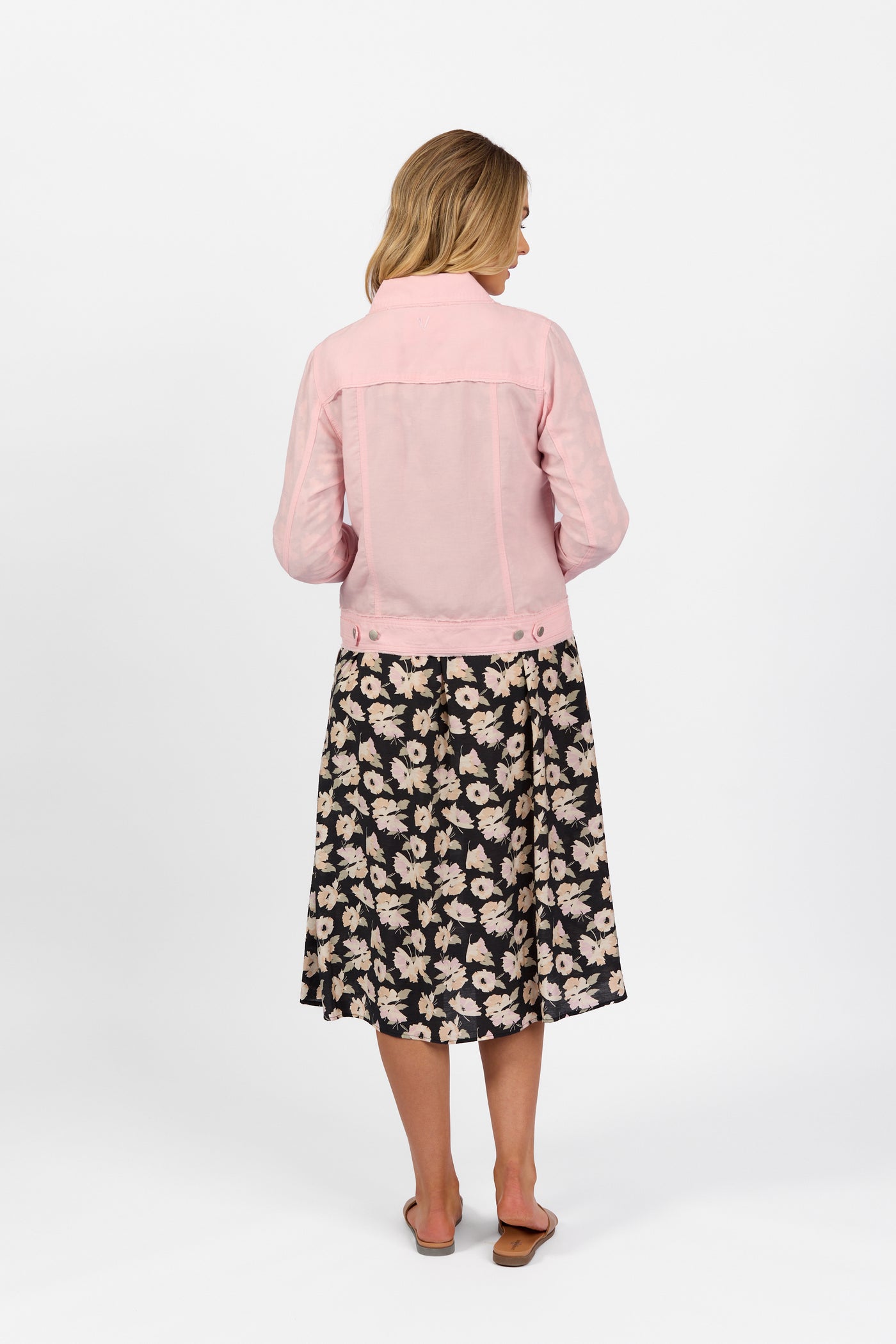 Vassalli Jacket Linen With Frayed seams  Light Pink