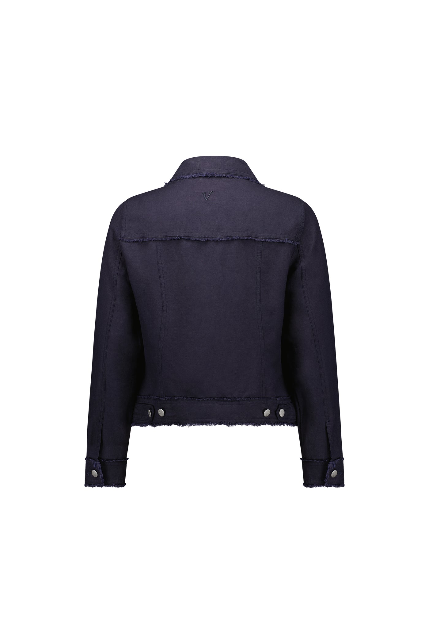 Vassalli Jacket Linen With Frayed seams Navy Blue