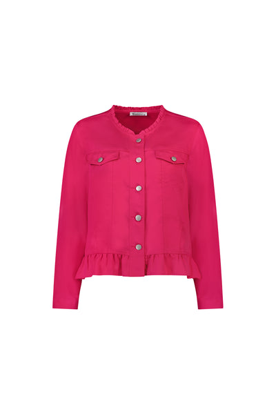 VASSALLI Jacket With Frill Hem CERISE