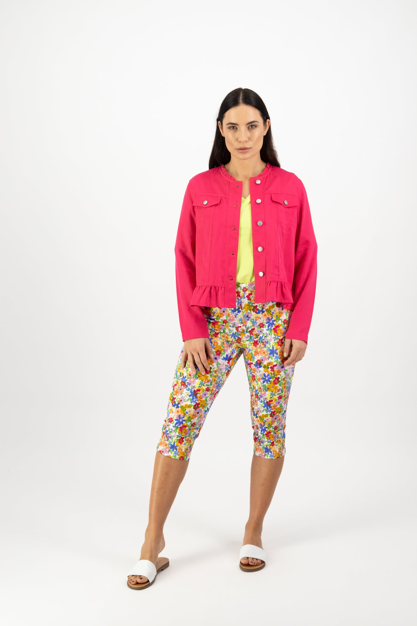 VASSALLI Jacket With Frill Hem CERISE