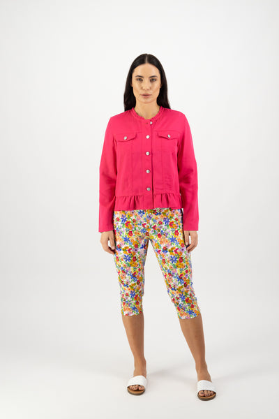 VASSALLI Jacket With Frill Hem CERISE