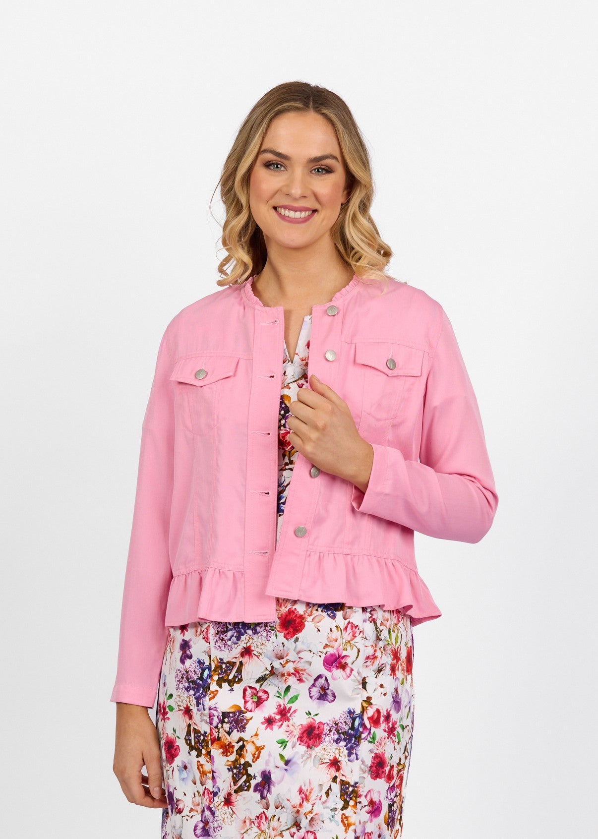 VASSALLI Jacket With Frill Hem FLAMINGO