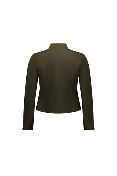 Vassalli Jacket Military Zip & Button  Khaki