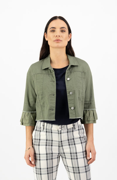 VASSALLI Jacket Cropped With frill Sleeve