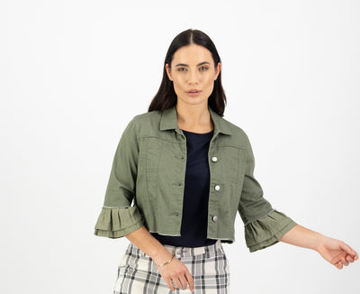 VASSALLI Jacket Cropped With frill Sleeve