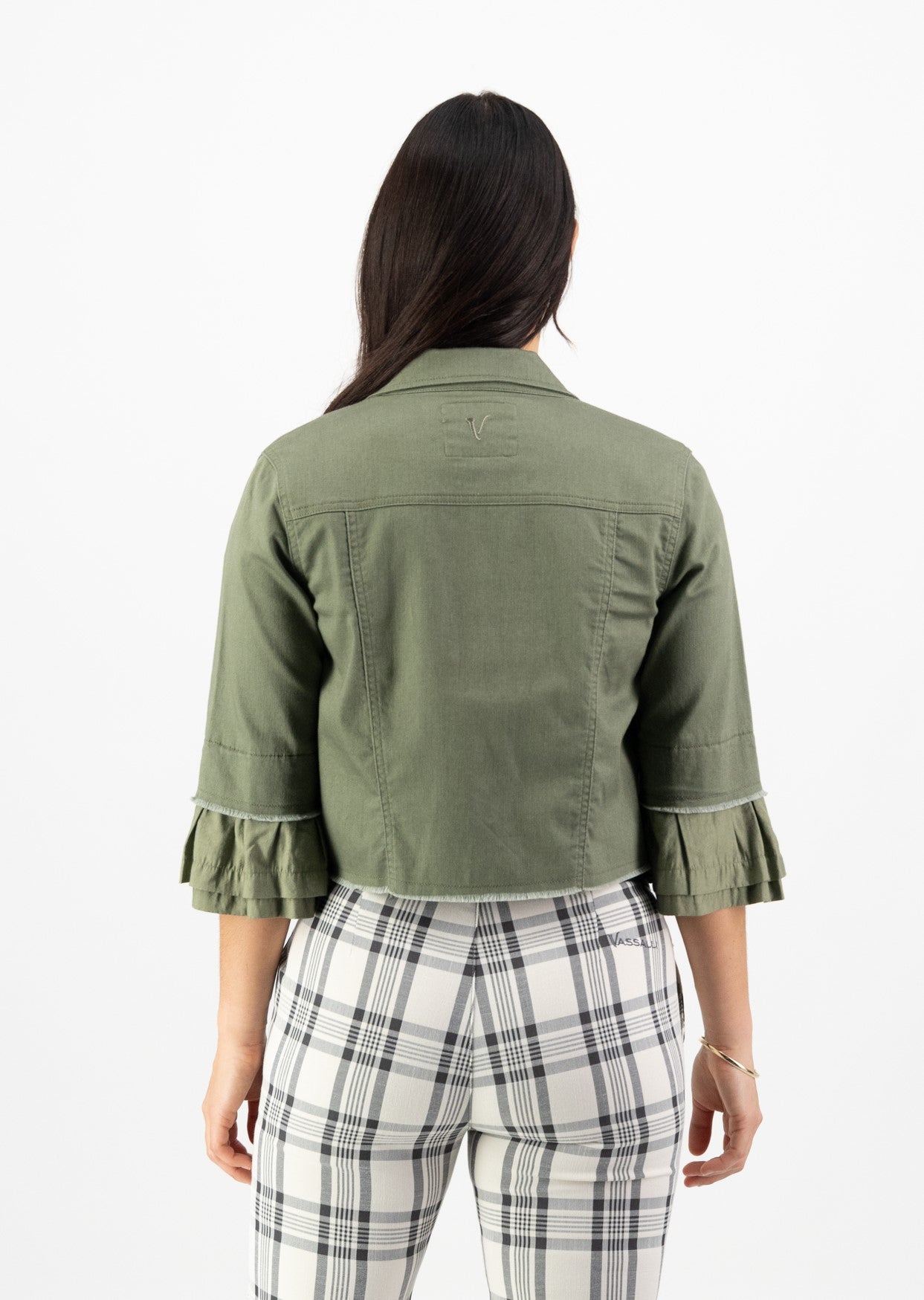 VASSALLI Jacket Cropped With frill Sleeve