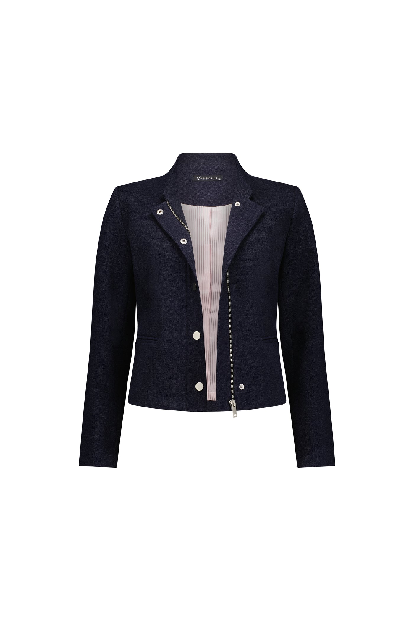 Vassalli Jacket Military Zip & Button  Blue marle