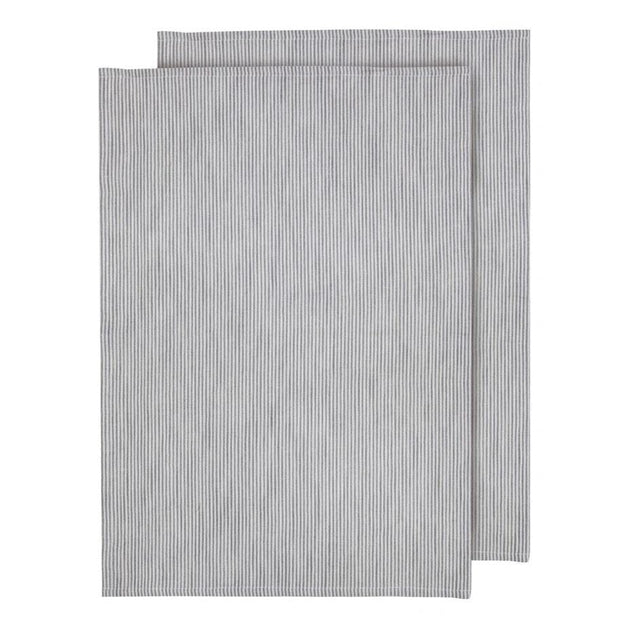 Lina Stripe Grey 2pk Kitchen Towel