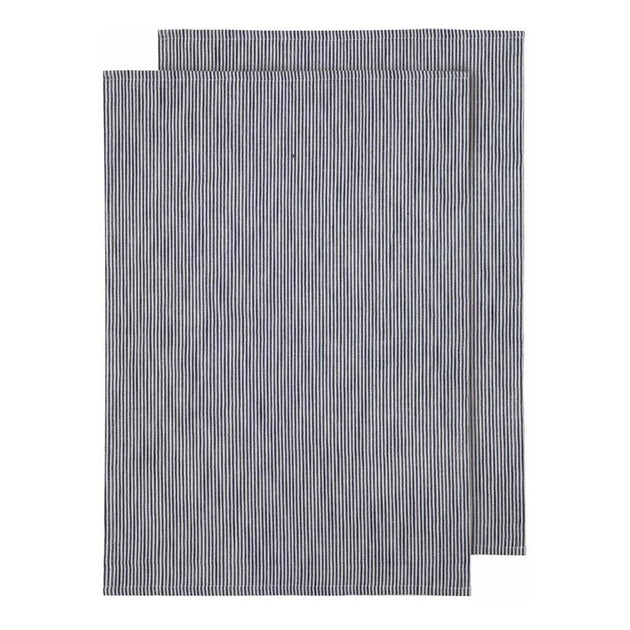 Lina Stripe Navy Blue 2pk Kitchen Towel