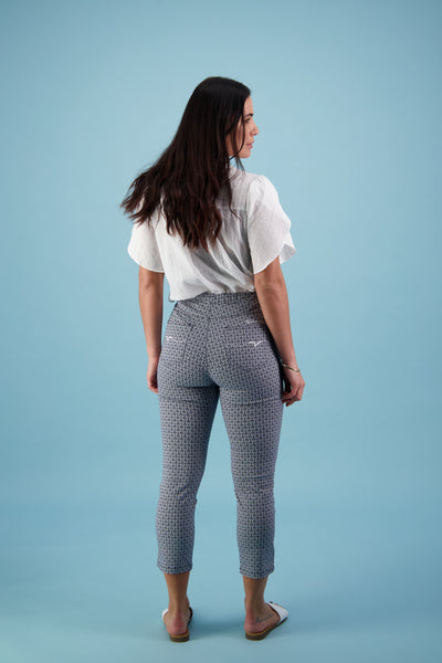 Vassalli PANTS Skinny LEG 7/8 pull on Lightweight CHEVRON