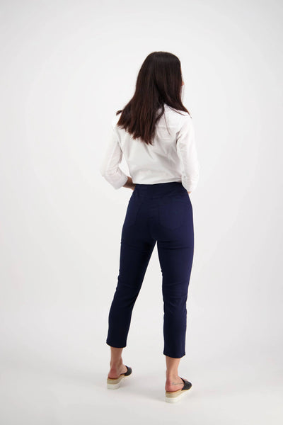 Vassalli PANTS HARBOUR Skinny LEG 7/8 pull on Lightweight NAVY