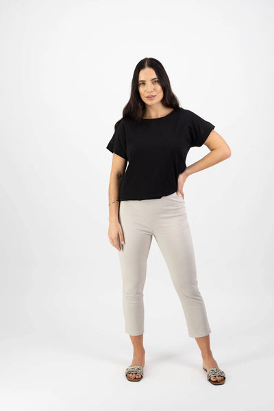 Vassalli PANTS HARBOUR Skinny LEG 7/8 pull on Lightweight PUMICE