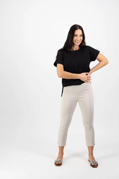 Vassalli PANTS HARBOUR Skinny LEG 7/8 pull on Lightweight PUMICE