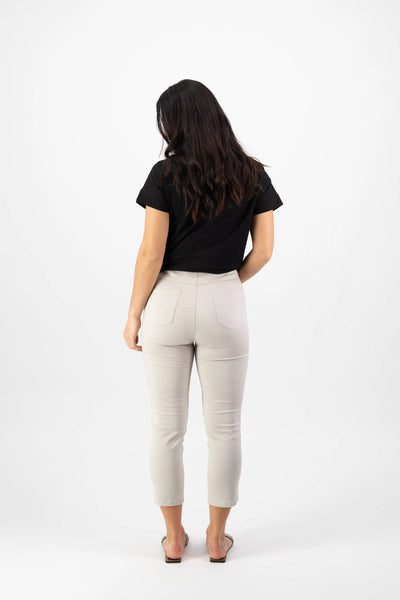 Vassalli PANTS HARBOUR Skinny LEG 7/8 pull on Lightweight PUMICE