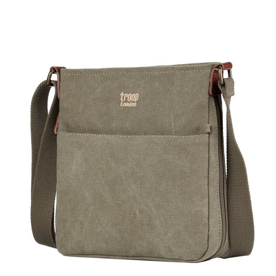 TROOP canvas Classic SMALL Zip Top Shoulder Bag KHAKI