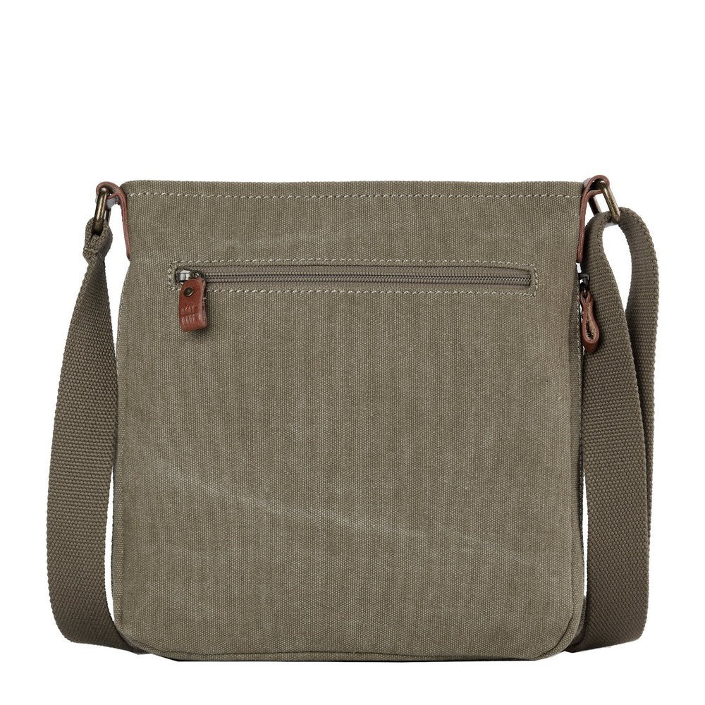 TROOP canvas Classic SMALL Zip Top Shoulder Bag KHAKI