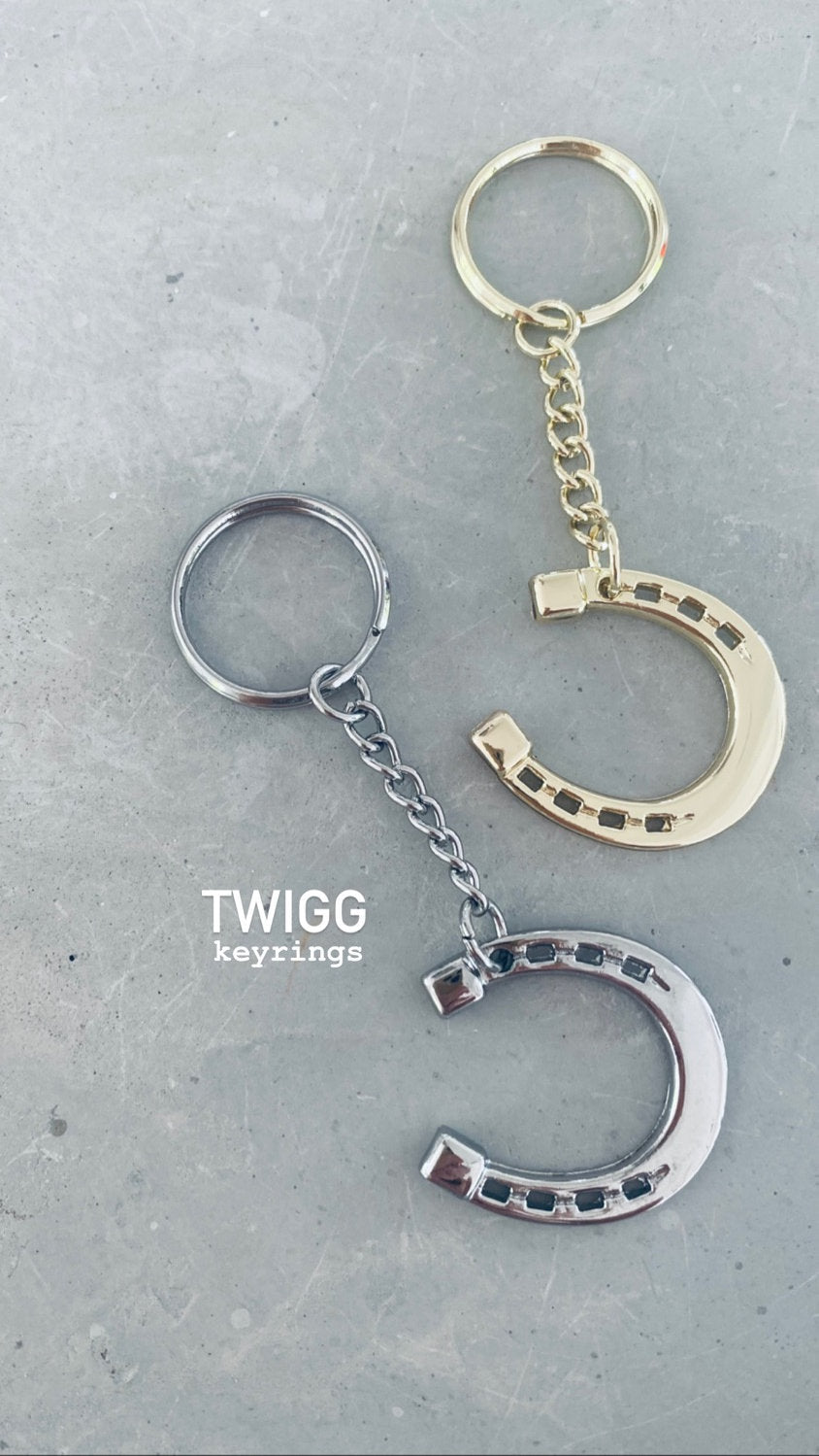 TWIGG  Key Ring Horse  Shoe Silver