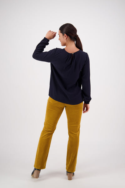 Vassalli Long Sleeve Top Gathered Neckline