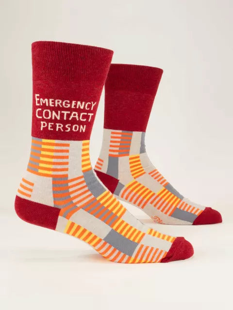 Blue Q  Socks MENS  Emergency Contact