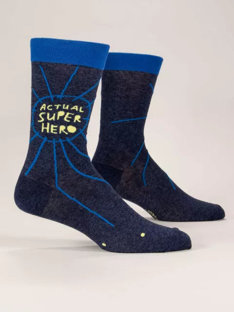 Blue Q  Socks MENS   Actual Superhero
