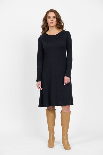 Vassalli Merino  SWING DRESS  MIDNIGHT DARK NAVY