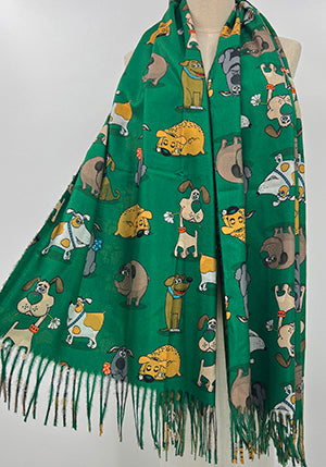 Scarf Cartoon Dog GREEN