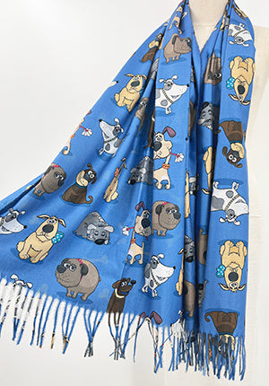 Scarf Cartoon Dog SKY BLUE