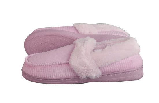 Women's Fur SLIPPERS Pink With Fur Trim