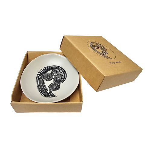 jo luping design BOWL BLACK PONGA ON WHITE 10CM