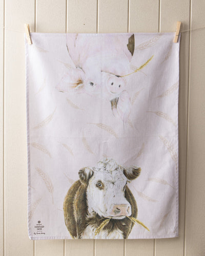 Farm Yard Faces 2pk Tea Towels